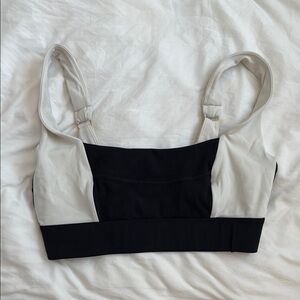 Monday Swimwear Black and Cream Sports Bra